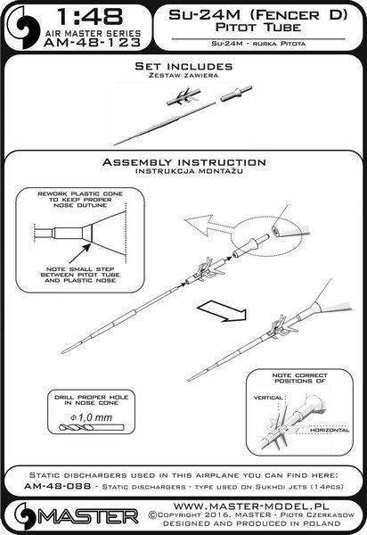 Master AM-48-123 Sukhoi Su-24M (Fencer D) - Pilot Tube 1/48 – zdjęcie 4