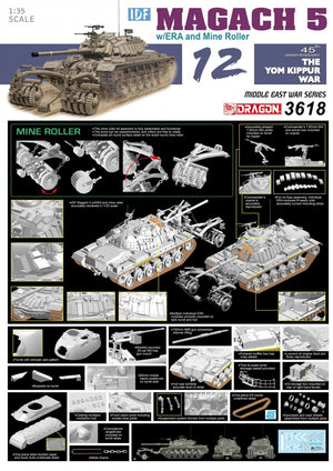 Dragon 3618 IDF Magach 5 avec blindage réactif et rouleau à mines (1/35)