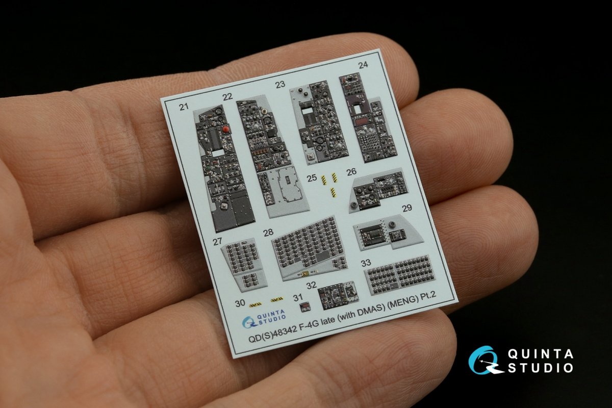 Intérieur imprimé en 3D et coloré sur papier décalcomanie Quinta Studio QD48342 F-4G tardif (Meng) 1/48  – image 5