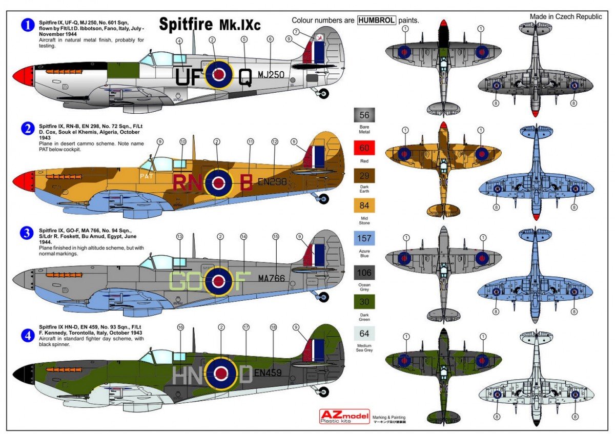 Maquette AZ AZ7390 Supermarine Spitfire Mk.IXc « MTO » (1/72) – immagine 2