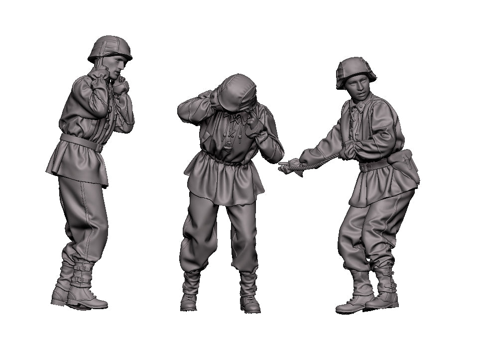 Glowel Miniatures 72008 Équipe d&amp;#39;obusier WSS (3 figurines, imprimées en 3D) 1/72