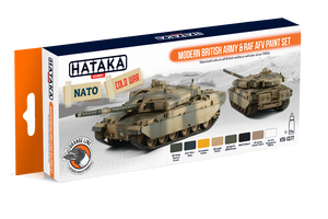 Coffret de peinture Hataka HTK-CS77 pour véhicules blindés modernes de l&amp;#39;armée britannique et de la RAF (8 x 17 ml)