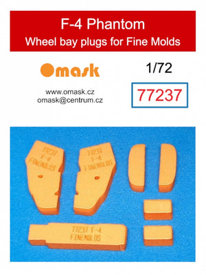 Bouchons de puits de train d&amp;#39;atterrissage Omask 77237 pour F-4 Phantom (pour Finemolds) 1/72