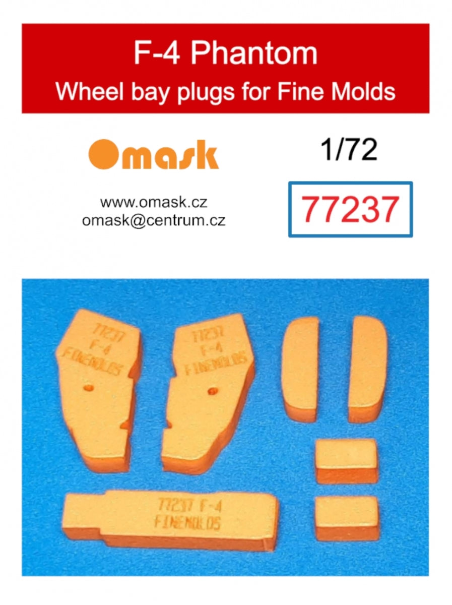 Bouchons de puits de train d&amp;#39;atterrissage Omask 77237 pour F-4 Phantom (pour Finemolds) 1/72