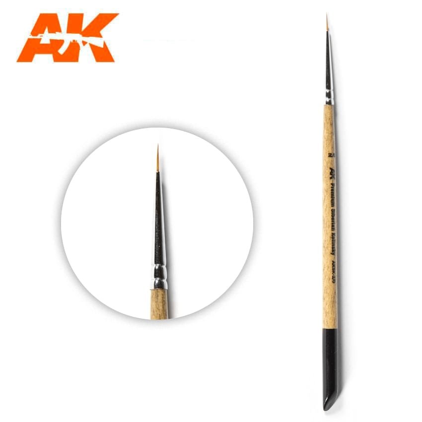 Brosse Kolinsky sibérienne AKSK-2/0 PREMIUM – 2/0