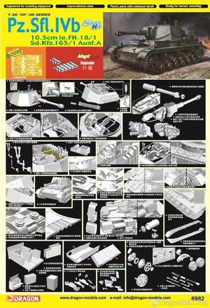 Dragon 6982 Pz.Sfl.IVb 10.5cm le.FH.18/1 Sd.Kfz.165/1 Ausf.A avec chenilles Magic Track 1/35 – image 2