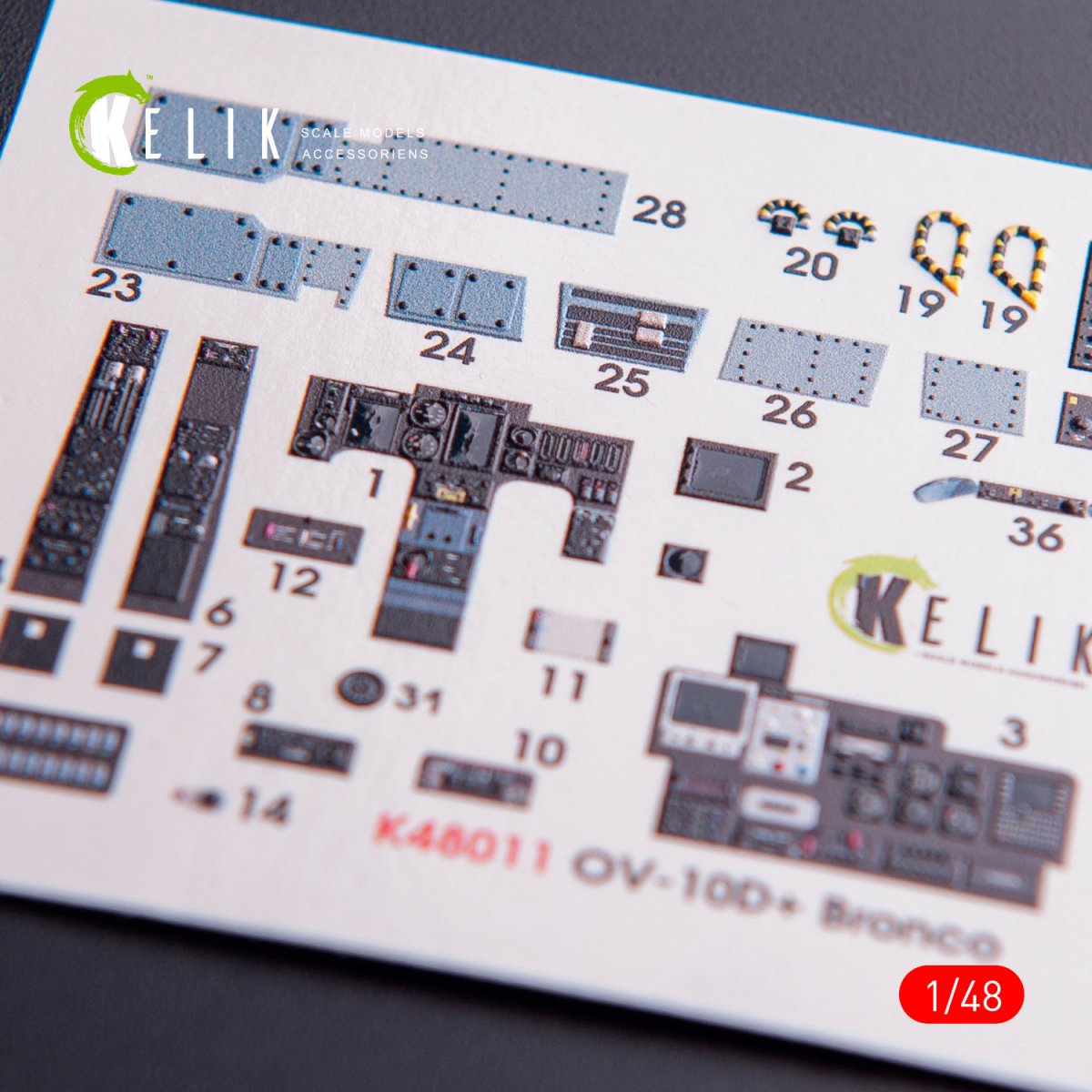 KELIK K48011 OV-10D+ BRONCO - Décalcomanies 3D pour intérieur de maquette ICM au 1/48 – image 2