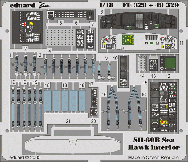 Intérieur Eduard 49329 SH-60B 1/48 Italeri