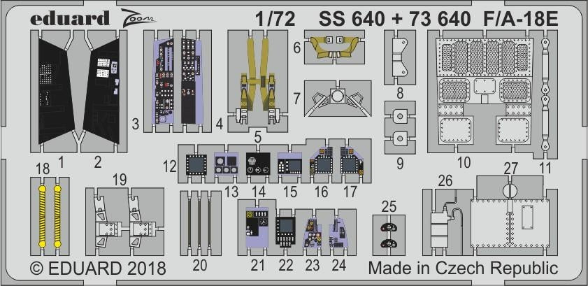 Eduard SS640 F/A-18E Zoom set for ACADEMY 1/72