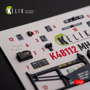KELIK K48112 MH-60L Black Hawk - décalcomanies 3D intérieures pour kit ICM 1/48 – image 5