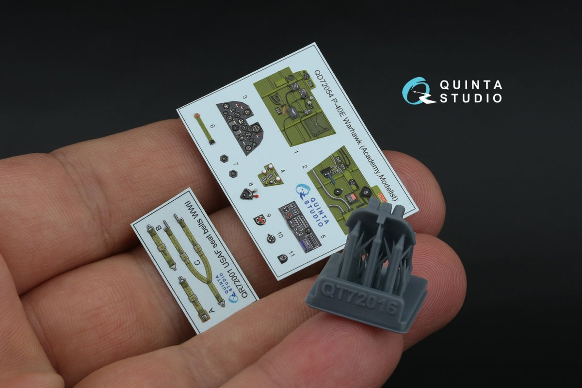 Intérieur imprimé en 3D et coloré sur papier décalcomanie Quinta Studio QD+72054 P-40E Warhawk (Academy/Modelist) (avec pièces en résine imprimées en 3D) 1/72 – image 2