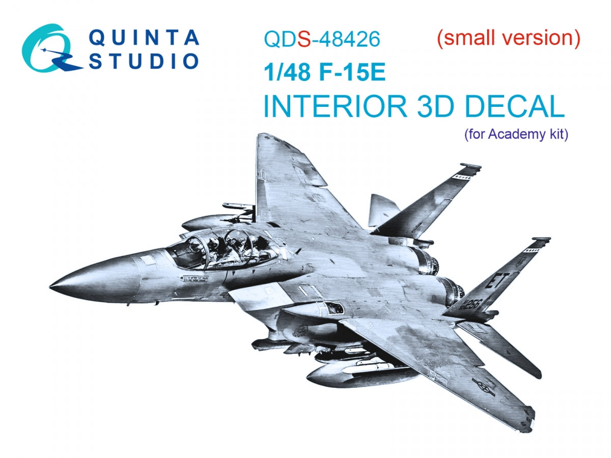 Intérieur coloré imprimé en 3D pour F-15E de Quinta Studio QDS-48426 sur papier décalcomanie (Academy) (Petite version) 1/48