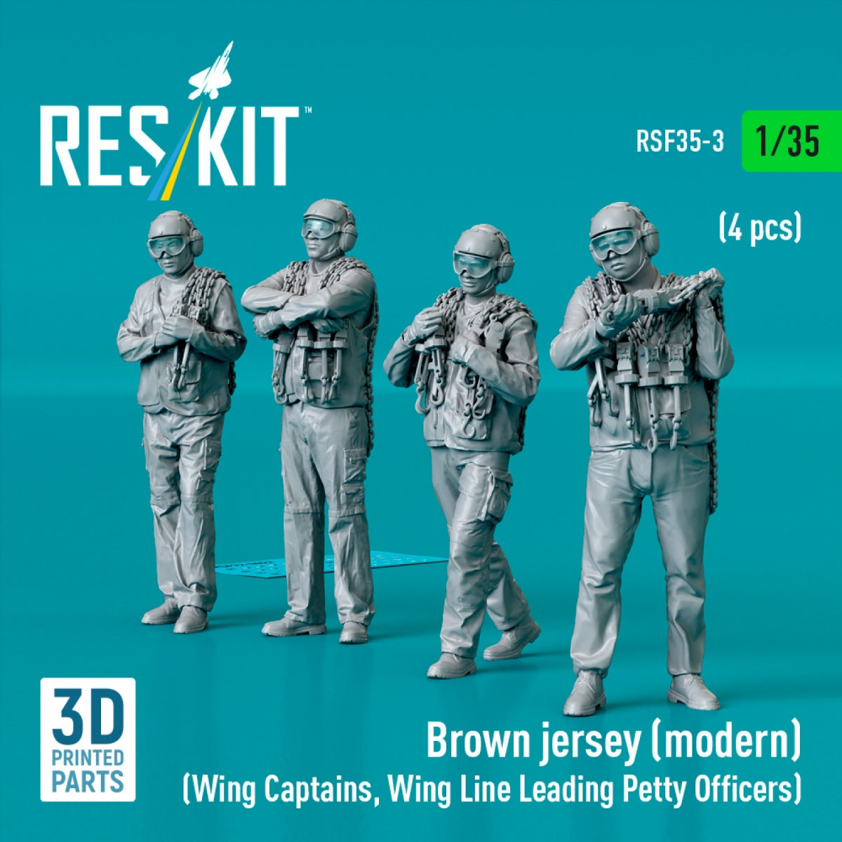 RESKIT RSF35-0003 Brown jersey (modern) (Wing Captains, Wing Line Leading Petty Officers) (4 pcs) (3D Printed) 1/35