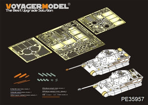 Maquette Voyager PE35957 Char King Tiger allemand de la Seconde Guerre mondiale (tourelle Hensehel) pour HOBBYBOSS 84533 1/35