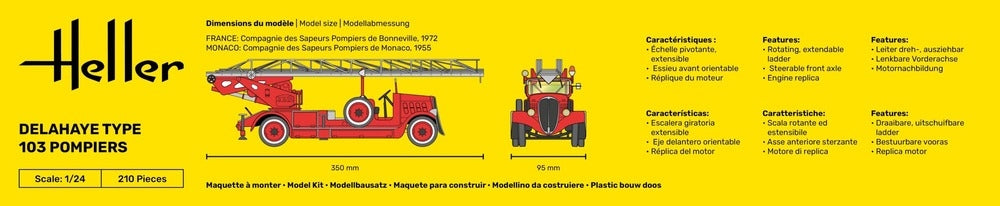 Heller 56780 Delahaye Type 103 Pompiers - Kit de démarrage 1/24 – immagine 4