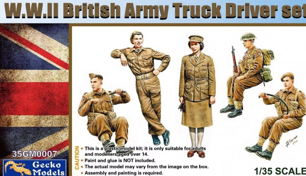 Gecko Models 35GM0007 Coffret de chauffeur de camion de l'armée britannique de la Seconde Guerre mondiale, échelle 1/35