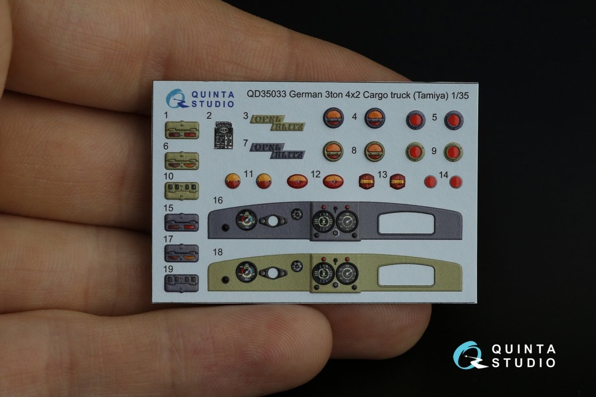 Intérieur imprimé en 3D et coloré sur papier décalcomanie Quinta Studio QD35033 Opel Blitz (Tamiya) 1/35 – image 9