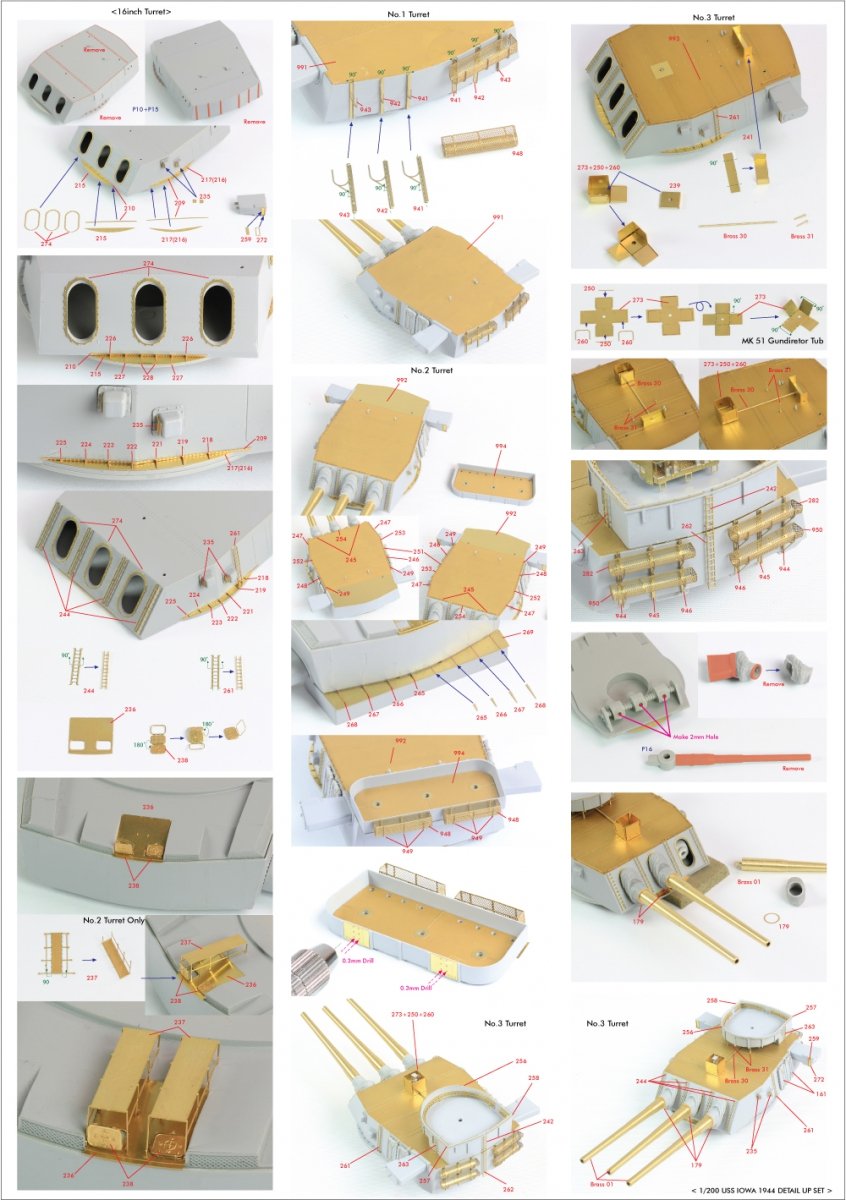 Pontos 22004F1 USS BB-61 Iowa 1944 Kit de détails (sans pont en bois) (1/200) – image 32