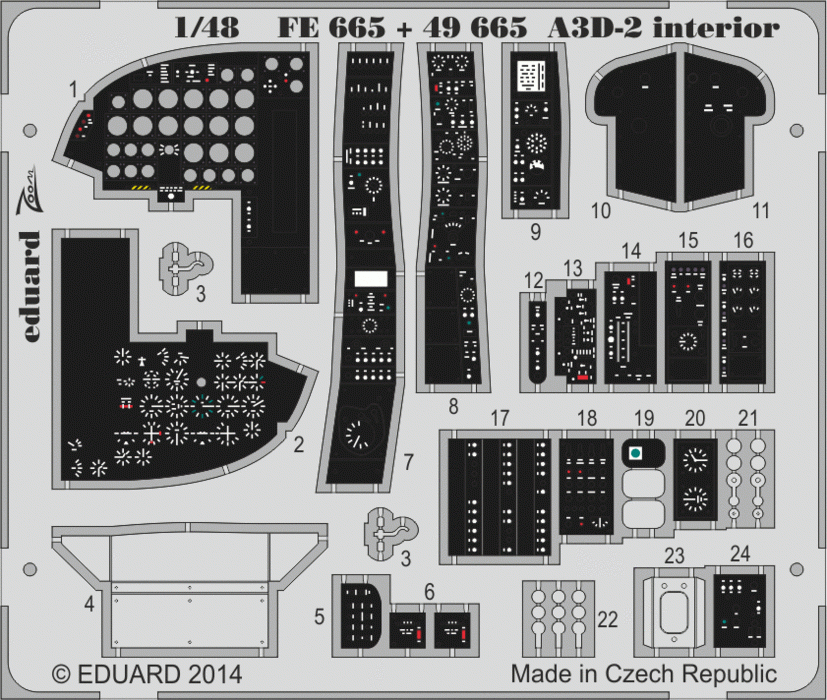 Eduard FE665 A3D-2 interior SA TRUMPETER 1/48