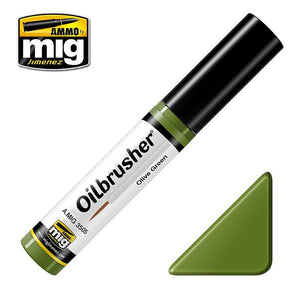 AMMO of Mig Jimenez 3505 Oilbrusher OLIVE GREEN - farba olejna z pędzelkiem