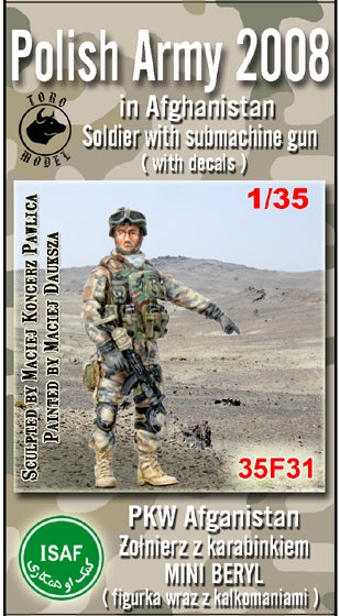 Toro 35F31 PKW Afganistan - Żołnierz z karabinkiem MINI BERYL Figurka wraz z kalkomanią 1/35
