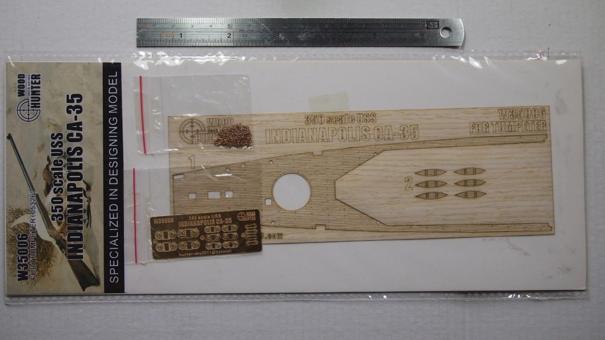 Maquette en bois Wood Hunter W35006 du croiseur USS Indianapolis pour Trumpeter au 1/300 – immagine 2