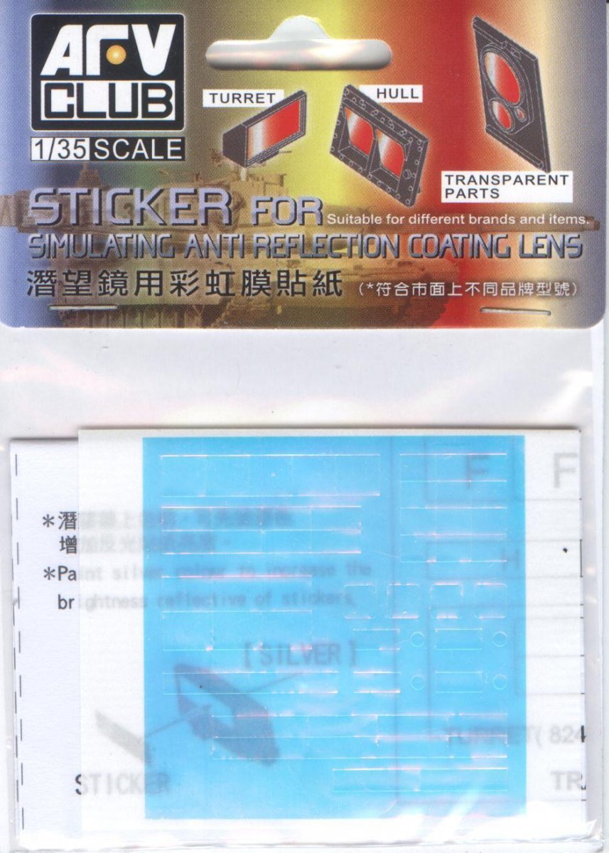 Autocollant AFV Club AC35015 pour simuler un revêtement antireflet sur une lentille Leopard 2 A6EX (1/35)