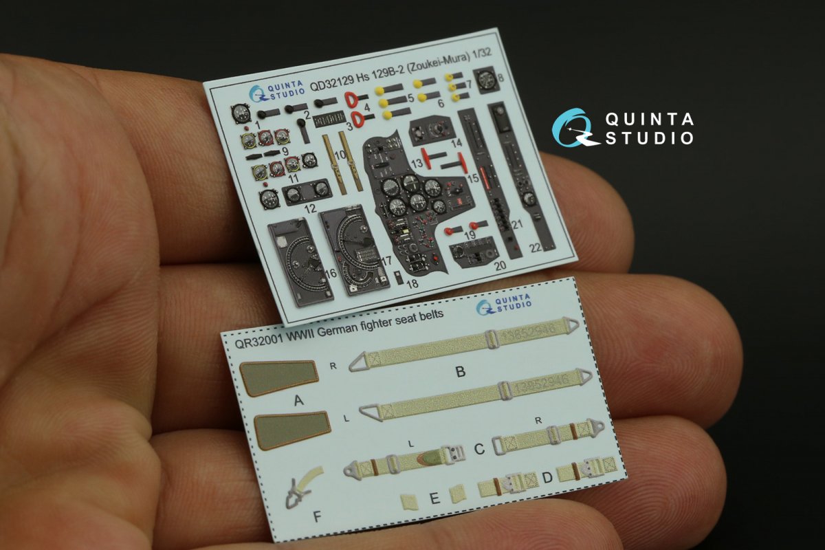 Intérieur imprimé en 3D et coloré sur papier décalcomanie Quinta Studio QD32129 Hs 129B-2 (Zoukei-Mura) 1/32 – immagine 10