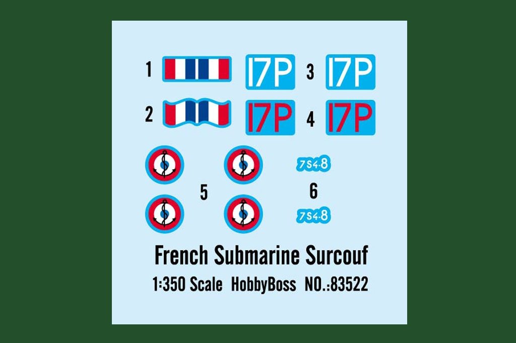Hobby Boss 83522 Sous-marin français Surcouf (1/350) – immagine 3