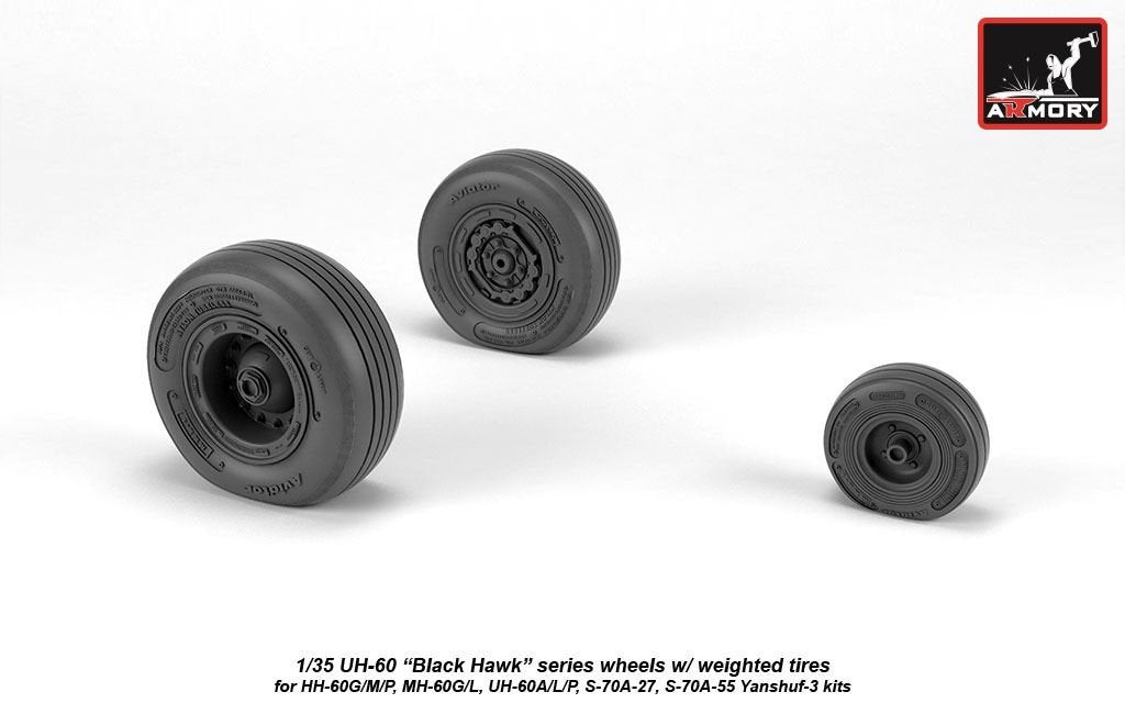 Roues Armory Models AW35303 UH-60 Black Hawk avec pneus lestés 1/35 – image 3