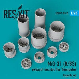 RESKIT RSU72-0016 Buses d&amp;#39;échappement MiG-31 B/BS pour Trumpeter 1/72