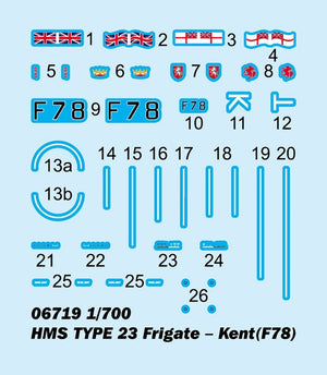 Trumpeter 06719 Frégate HMS TYPE 23 - Kent (F78) 1/700 – immagine 7