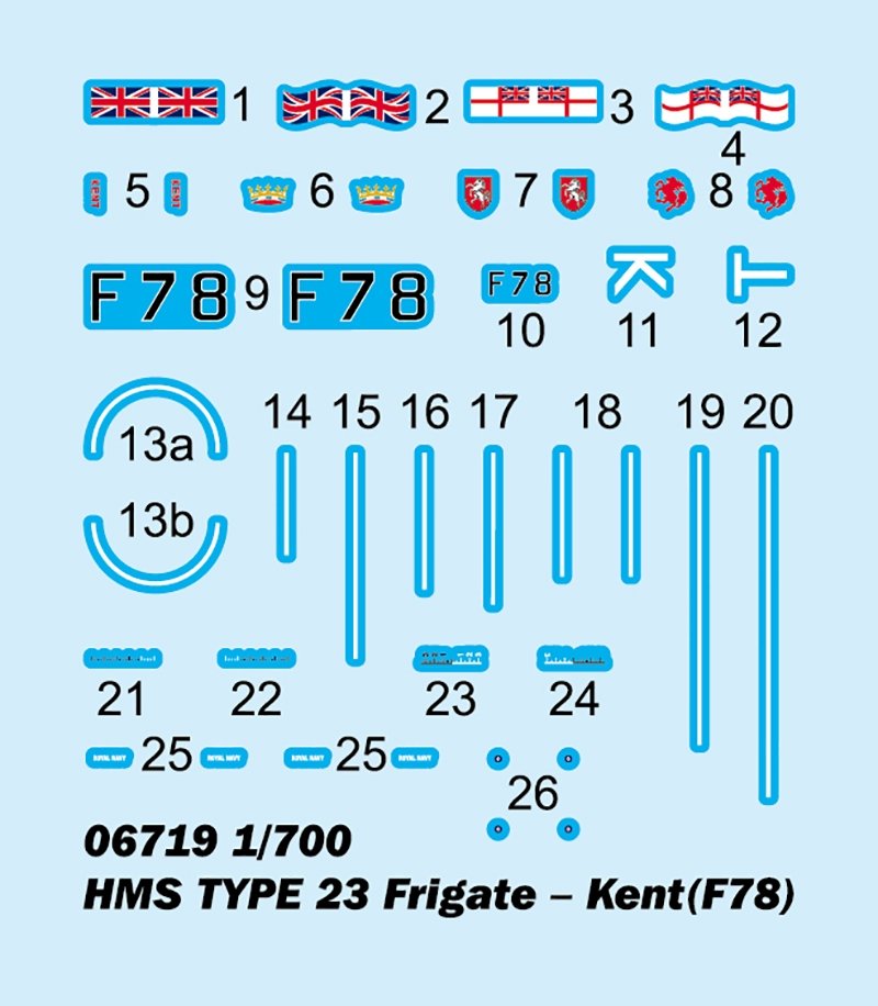 Trumpeter 06719 Frégate HMS TYPE 23 - Kent (F78) 1/700 – immagine 7