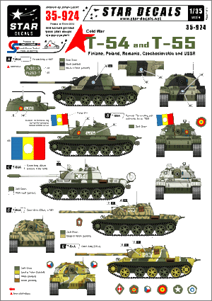 Star Decals 35-924 Chars T-54 et T-55 de la Guerre froide, échelle 1/35
