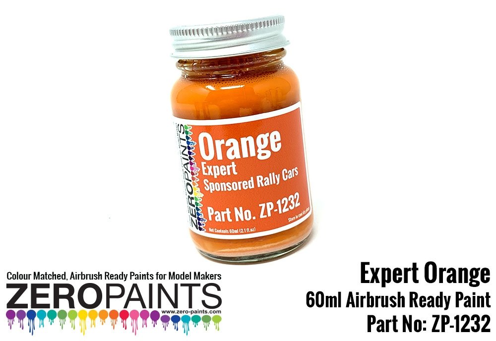 Peinture orange Zero Paints ZP-1232 pour voitures de rallye sponsorisées par des experts, 60 ml