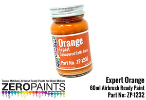 Peinture orange Zero Paints ZP-1232 pour voitures de rallye sponsorisées par des experts, 60 ml