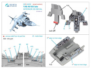Intérieur imprimé en 3D et coloré sur papier décalcomanie Quinta Studio QDS-48292 AV-8A Late (Kinetic) (Petite version) 1/48 – image 2