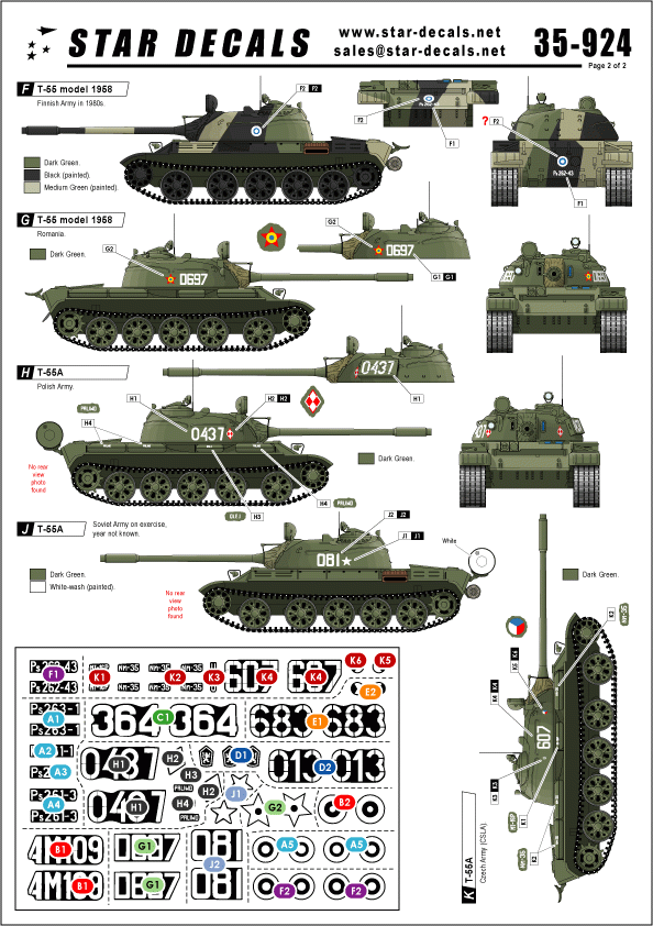 Star Decals 35-924 Chars T-54 et T-55 de la Guerre froide, échelle 1/35 – imagen 2