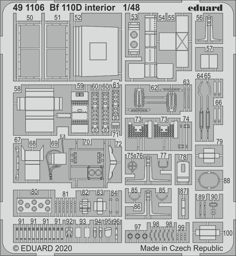 Eduard 491106 Bf 110D interior 1/48 DRAGON – zdjęcie 2