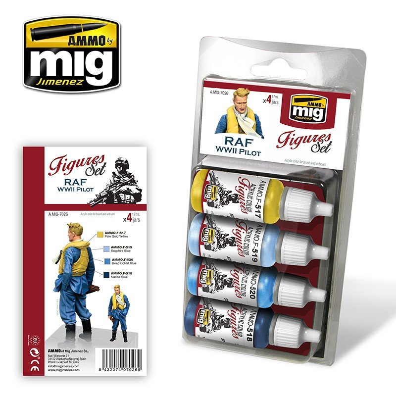 Munitions de Mig Jimenez 7026 RAF WWII PILOT UNIFORMS 4x17ml