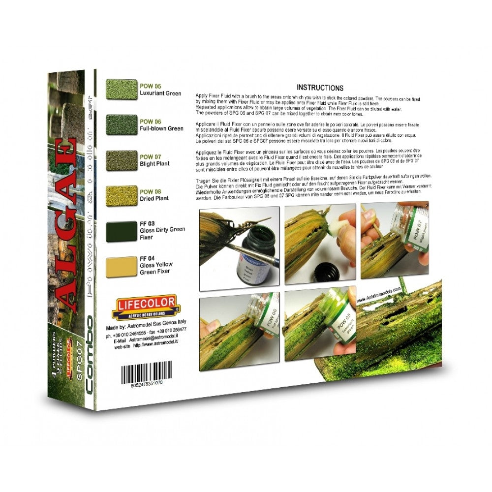 Coffret poudre et fixateur Lifecolor SPG07 Algues 6 x 22 ml – immagine 2