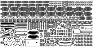 Pontos 37034FB USS BB-63 Missouri 1945 Ensemble de détails avancés pour maquette Hobbyboss (pont en bois teinté bleu 20B) 1/350 – image 31