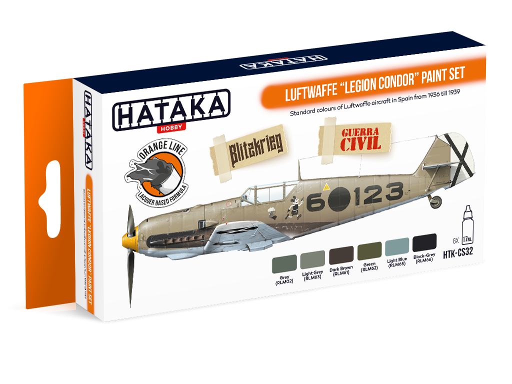 Coffret de peinture Hataka HTK-CS32 Luftwaffe « Légion Condor » (6 x 17 ml)