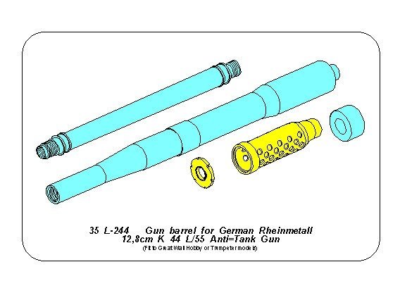 Canon Aber 35L-244 pour canon antichar allemand Rheinmetall 12,8 cm K 44 L/55 à l&amp;#39;échelle 1/35 – immagine 3
