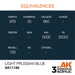 AK Interactive AK11186 BLEU DE PRUSSE CLAIR – STANDARD 17 ml – imagen 3