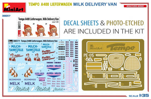 MiniArt 38057 TEMPO A400 LIEFERWAGEN. FOURgon DE LIVRAISON DE LAIT 1/35 – Bild 2