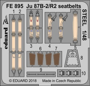 Ceintures de sécurité Eduard FE895 Ju 87B-2/ R2 STEEL AIRFIX 1/48