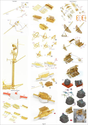 Pontos 37034FB USS BB-63 Missouri 1945 Ensemble de détails avancés pour maquette Hobbyboss (pont en bois teinté bleu 20B) 1/350 – image 12