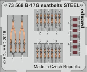 Ceintures de sécurité Eduard 73568 B-17G STEEL AIRFIX 1/72