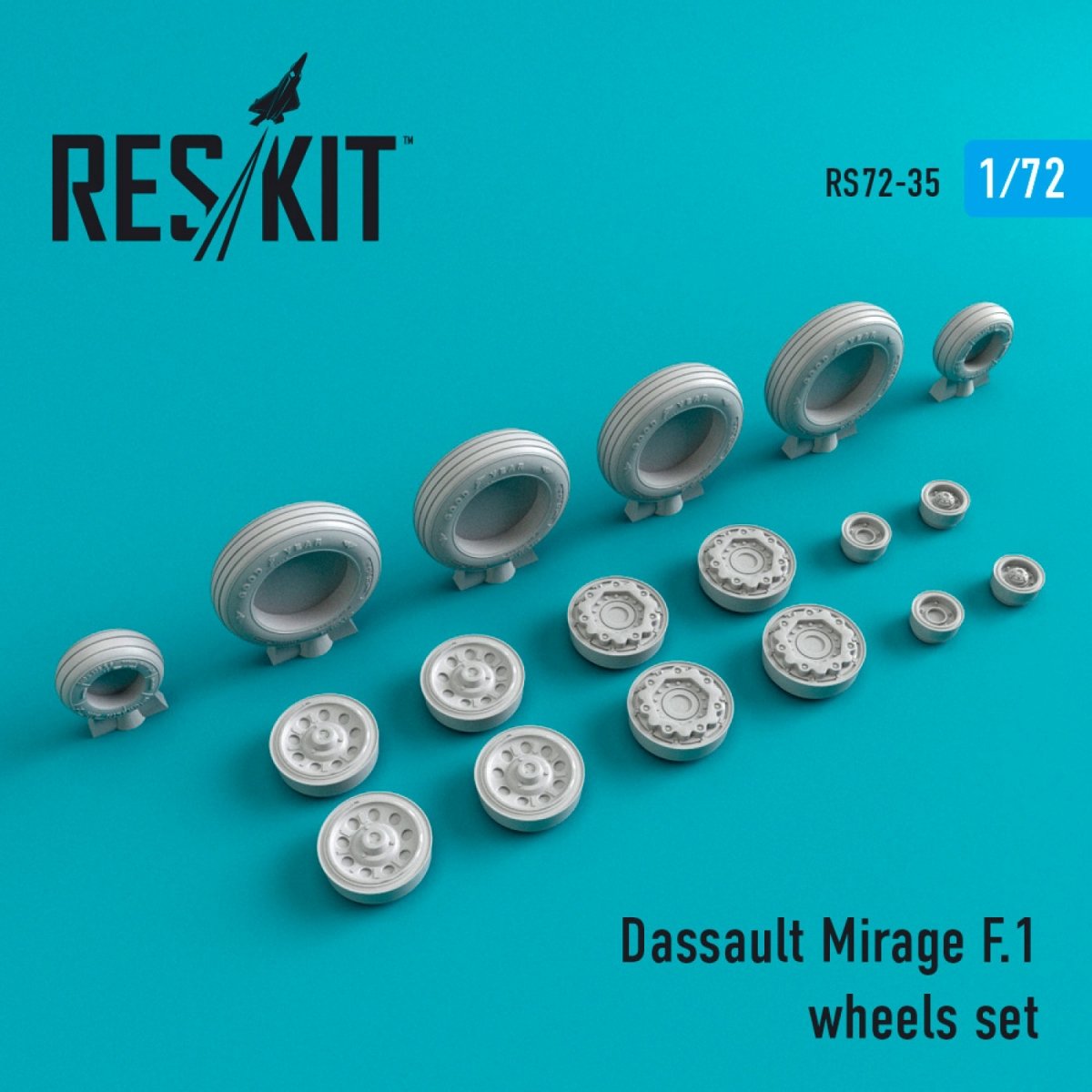 RESKIT RS72-0035 MIRAGE F.1 JEU DE ROUES 1/72